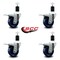 Service Caster 3.5'' Solid Poly Swivel 1-1/2'' Expanding Stem Caster Set Total Lock Brake, 4PK SCC-EXTTL20S3514-SPUS-112-4 - alternate 4